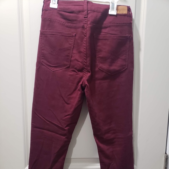 High Waisted Maroon Jeggings - Picture 2 of 5